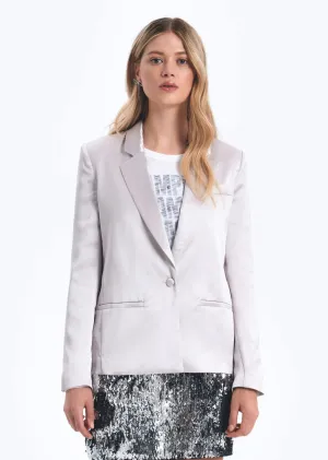 CHRLDR Amy Satin Blazer- Silver