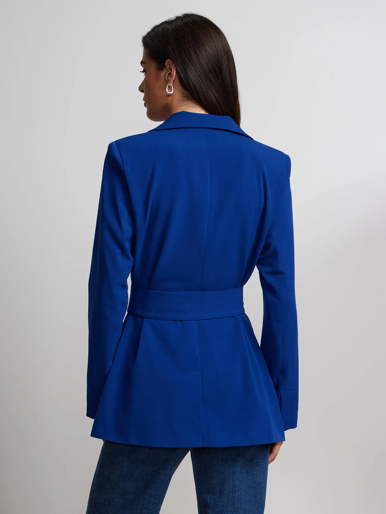 Cinch-Waist Belted Blazer
