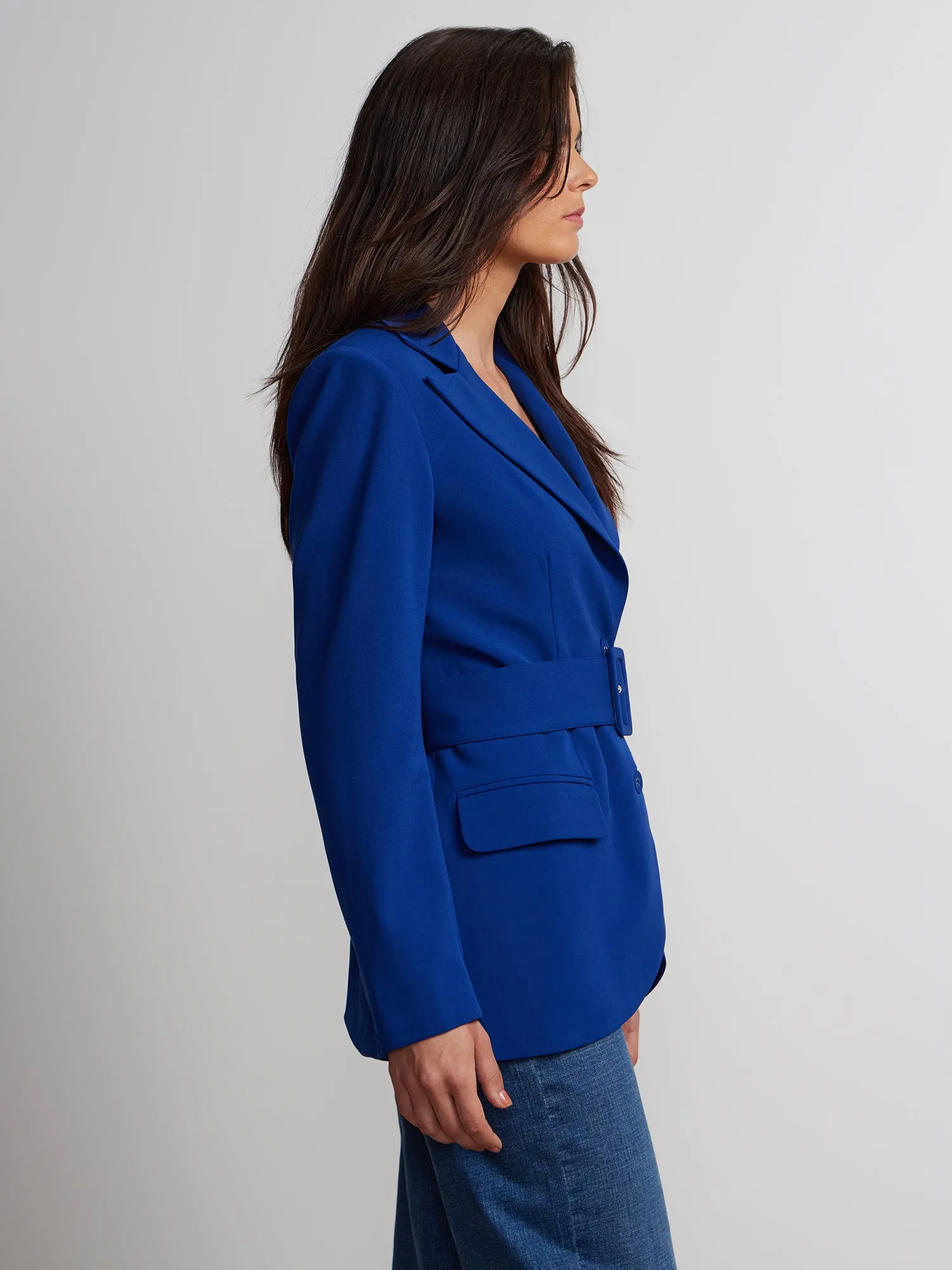Cinch-Waist Belted Blazer