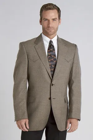 Circle S Mens Plano Donegal Sport Coat Donegal Brown Wool Blend Blazer 52R