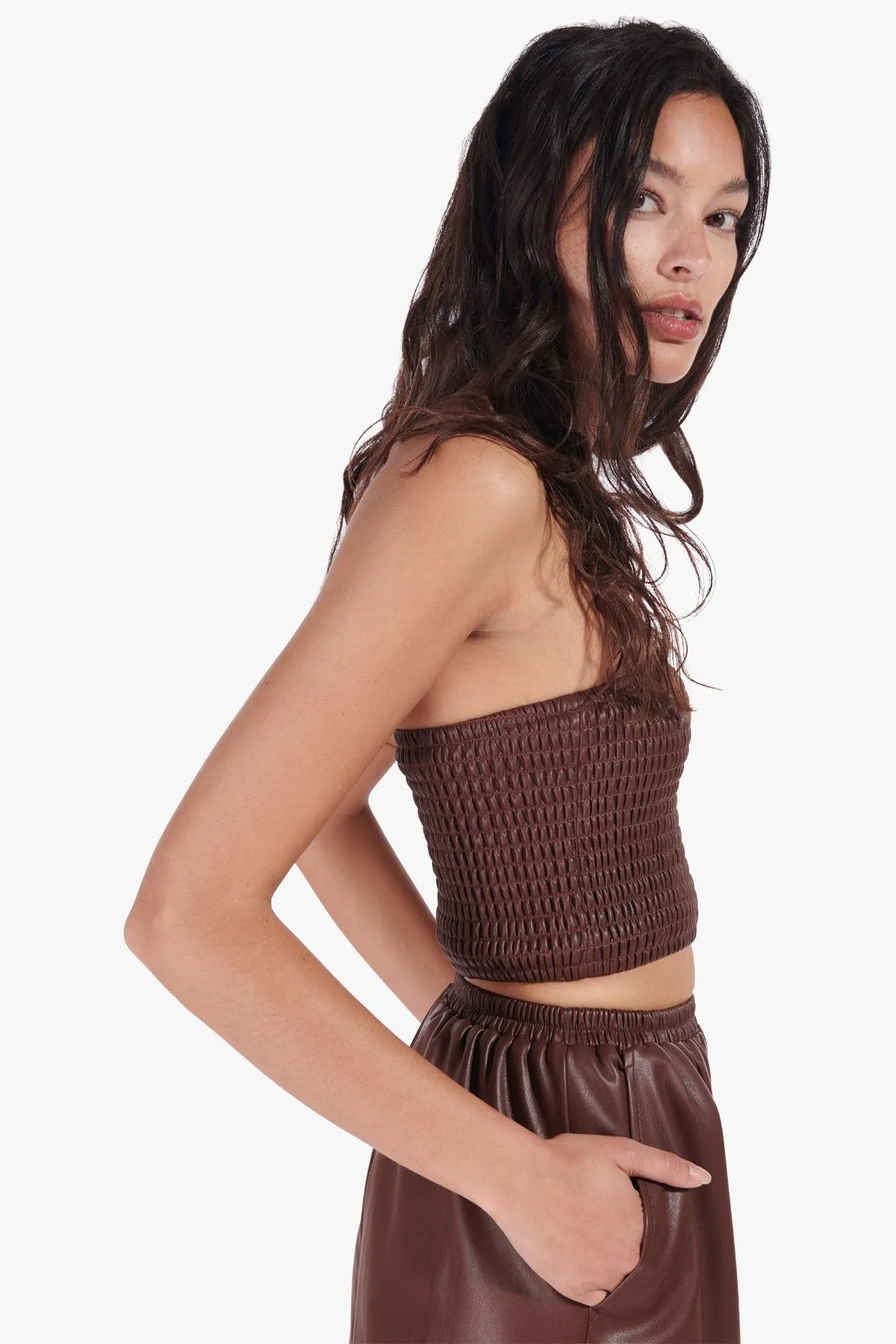 CLARK SHORT | BARK VEGAN LEATHER