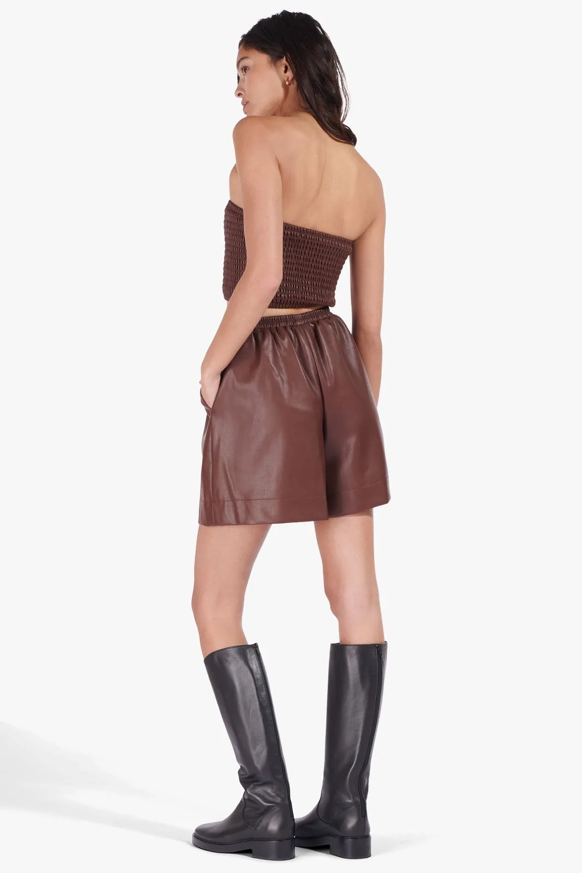 CLARK SHORT | BARK VEGAN LEATHER