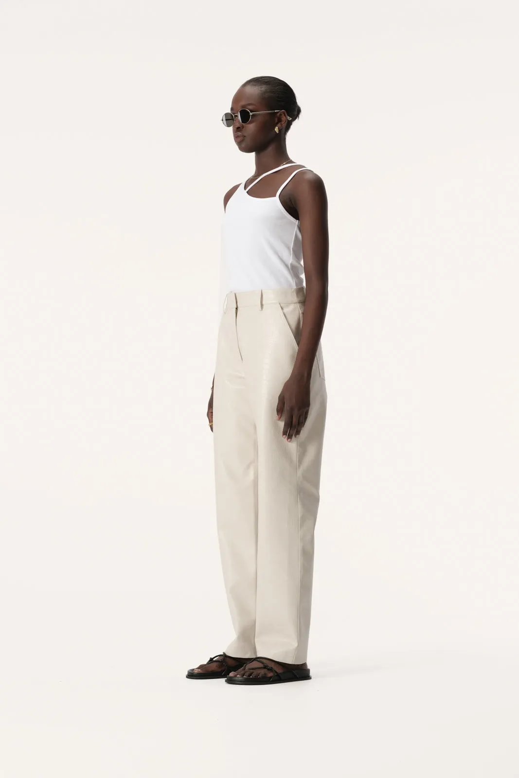 Clements Pant Ivory Croc
