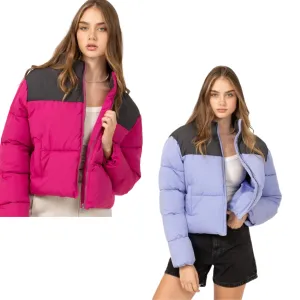 Color Block Puffer Jacket