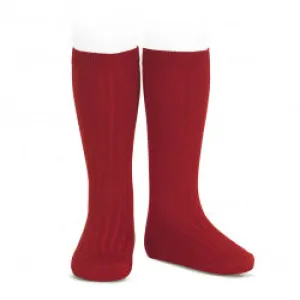 CONDOR - RIB KNEE HIGH SOCK: COLOUR #554 GUINDA
