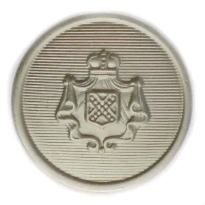 Crest with Royal Crown Matte Silver Blazer Button (Made in USA by Waterbury)