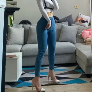 Cross Lace up Waist Jeans