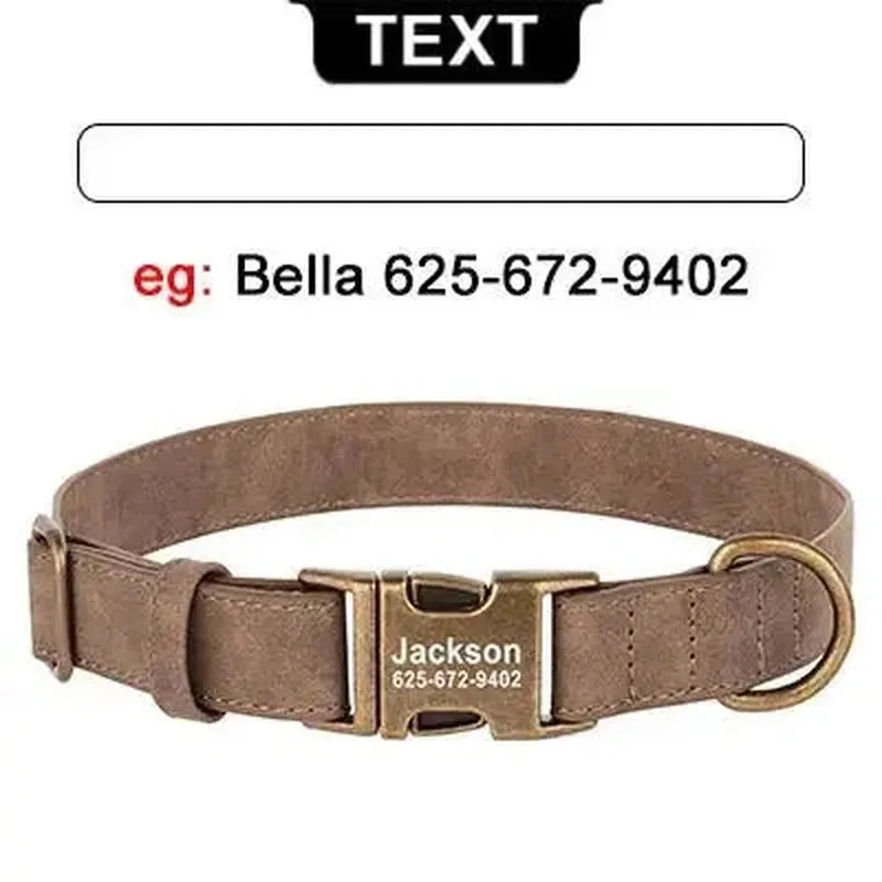 Custom Engraved Leather Dog Collar