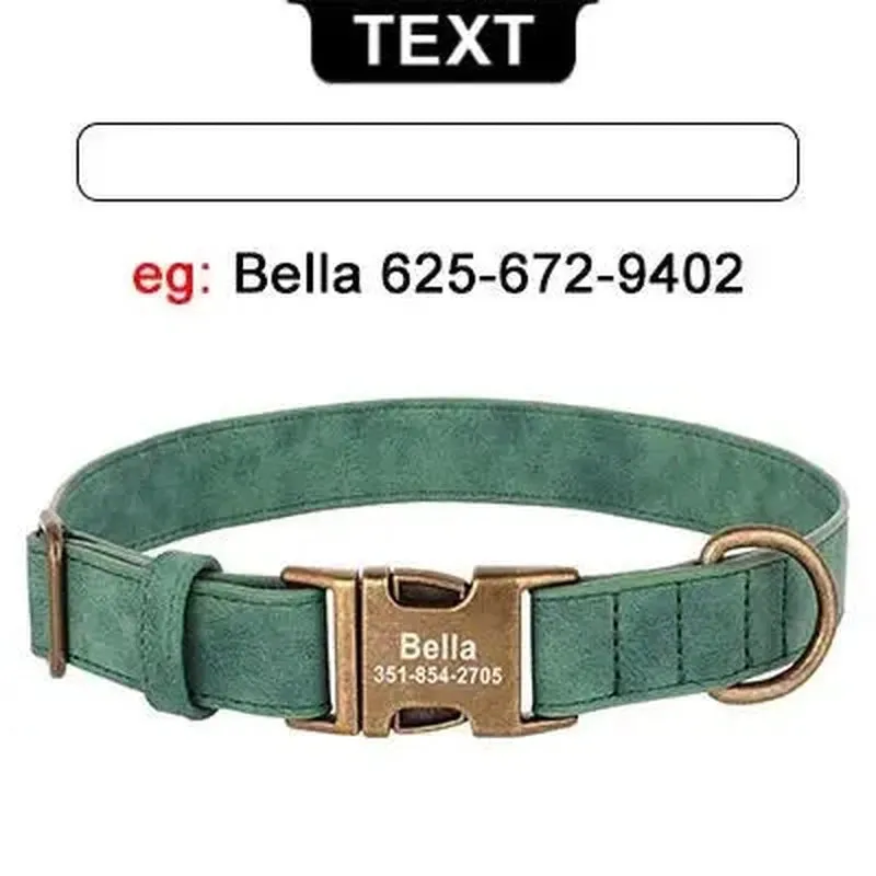 Custom Engraved Leather Dog Collar