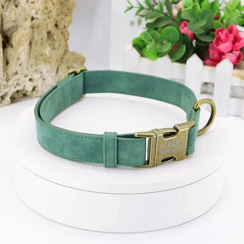 Custom Engraved Leather Dog Collar