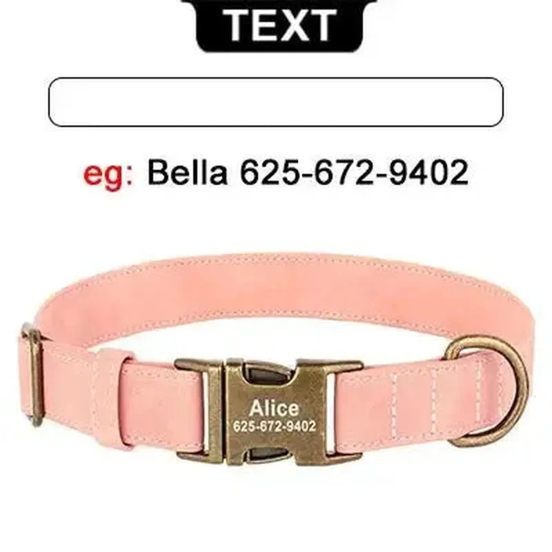Custom Engraved Leather Dog Collar