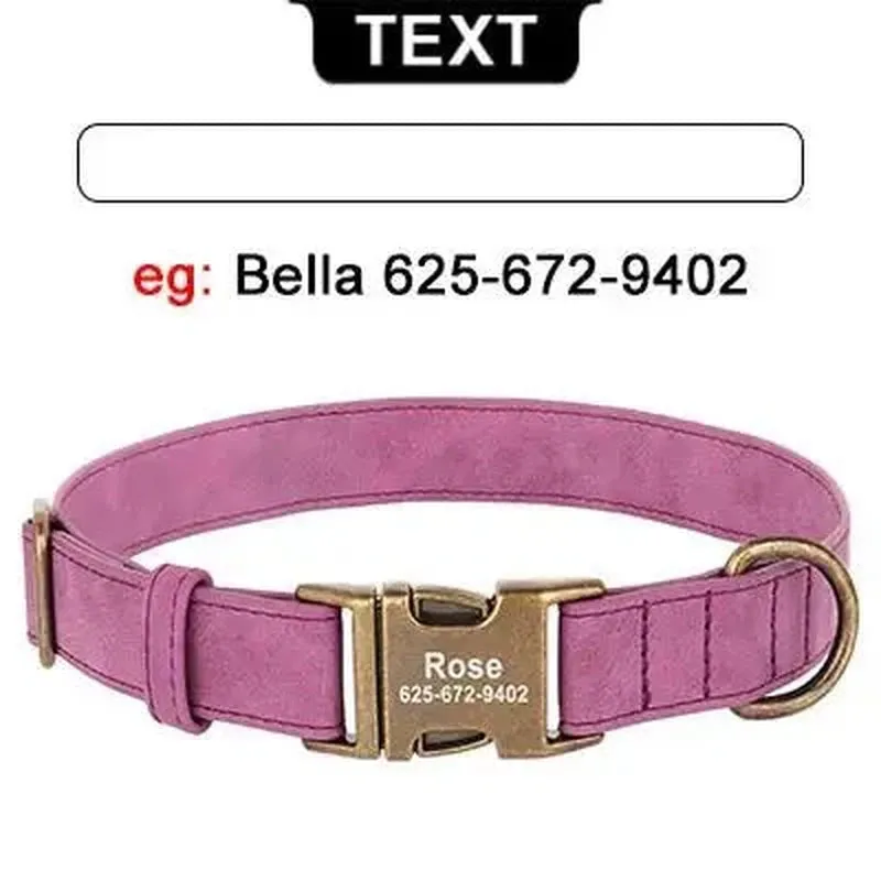 Custom Engraved Leather Dog Collar