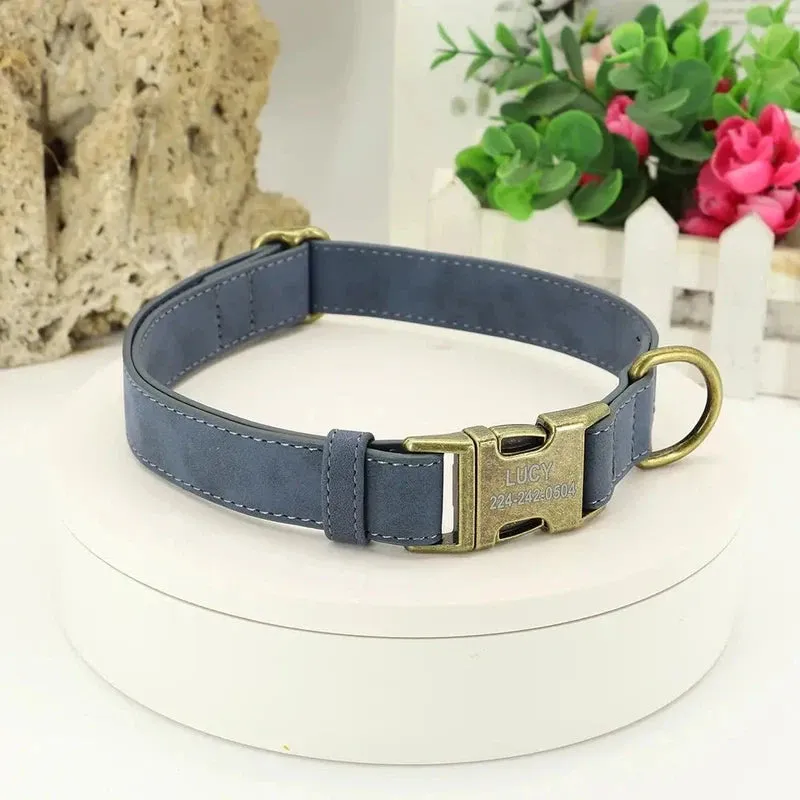 Custom Engraved Leather Dog Collar