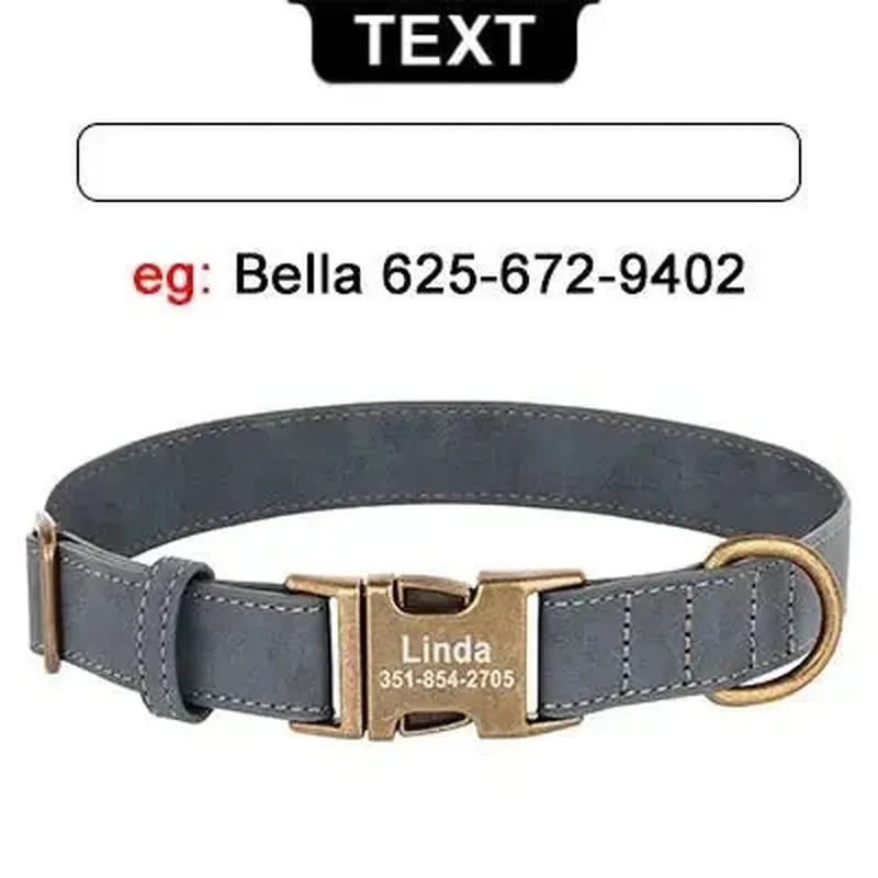 Custom Engraved Leather Dog Collar