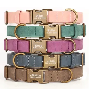 Custom Engraved Leather Dog Collar