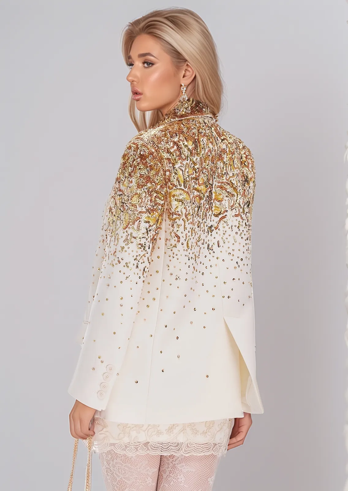 Cynthia Sequined Double Breasted Blazer