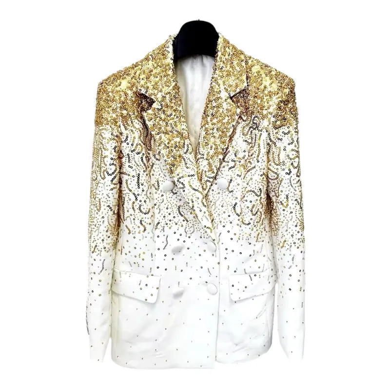 Cynthia Sequined Double Breasted Blazer