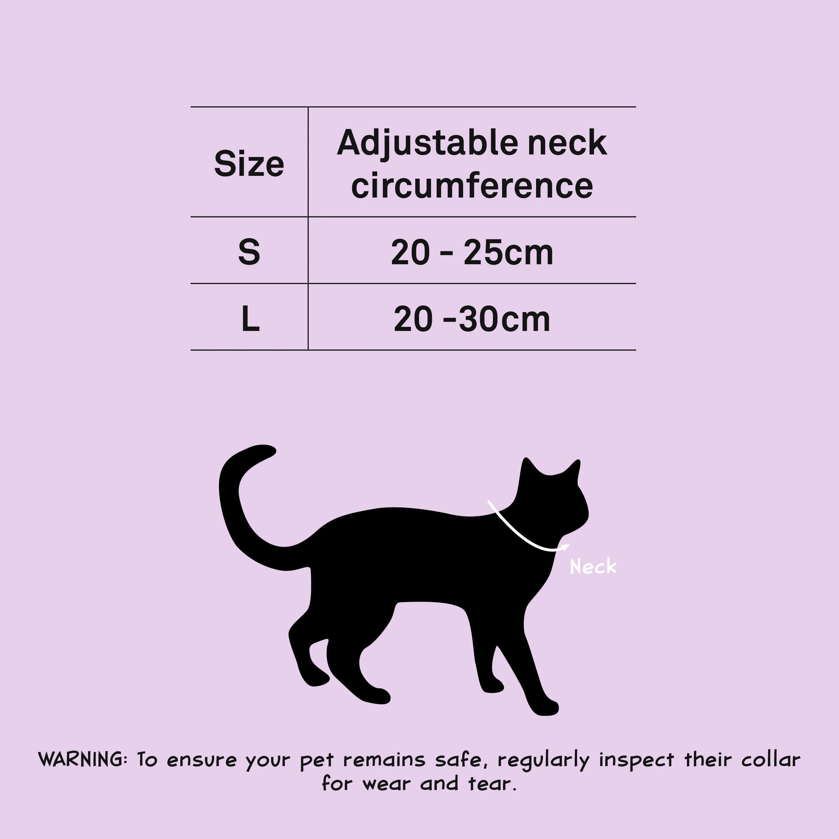 Dan & Sam - Vegan Leather Cat Collar (Lilac Hearts)