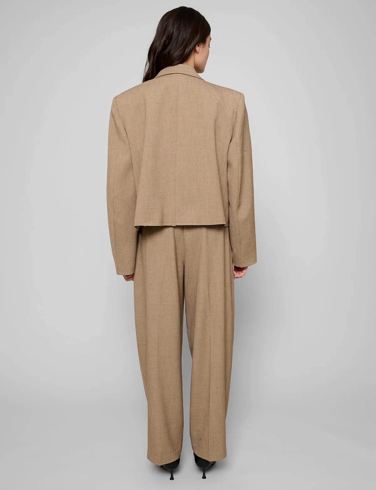 Dani Cropped Boxy Blazer in Brown-BESTSELLER