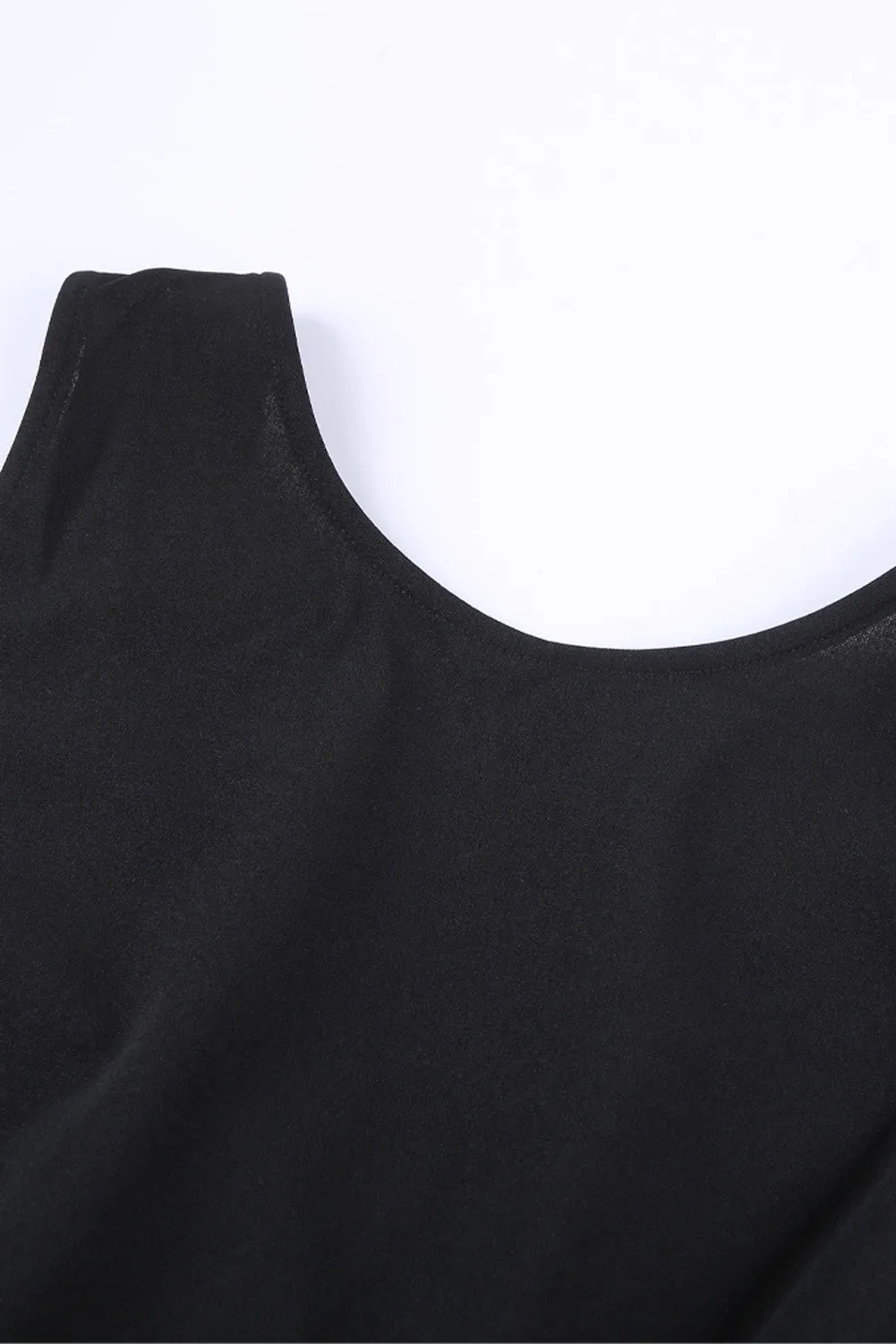 Deep V-Neck Sleeveless Solid Jumpsuit