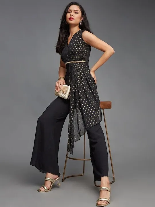 Designer Floral Printed V-Neck Jumpsuit For Women