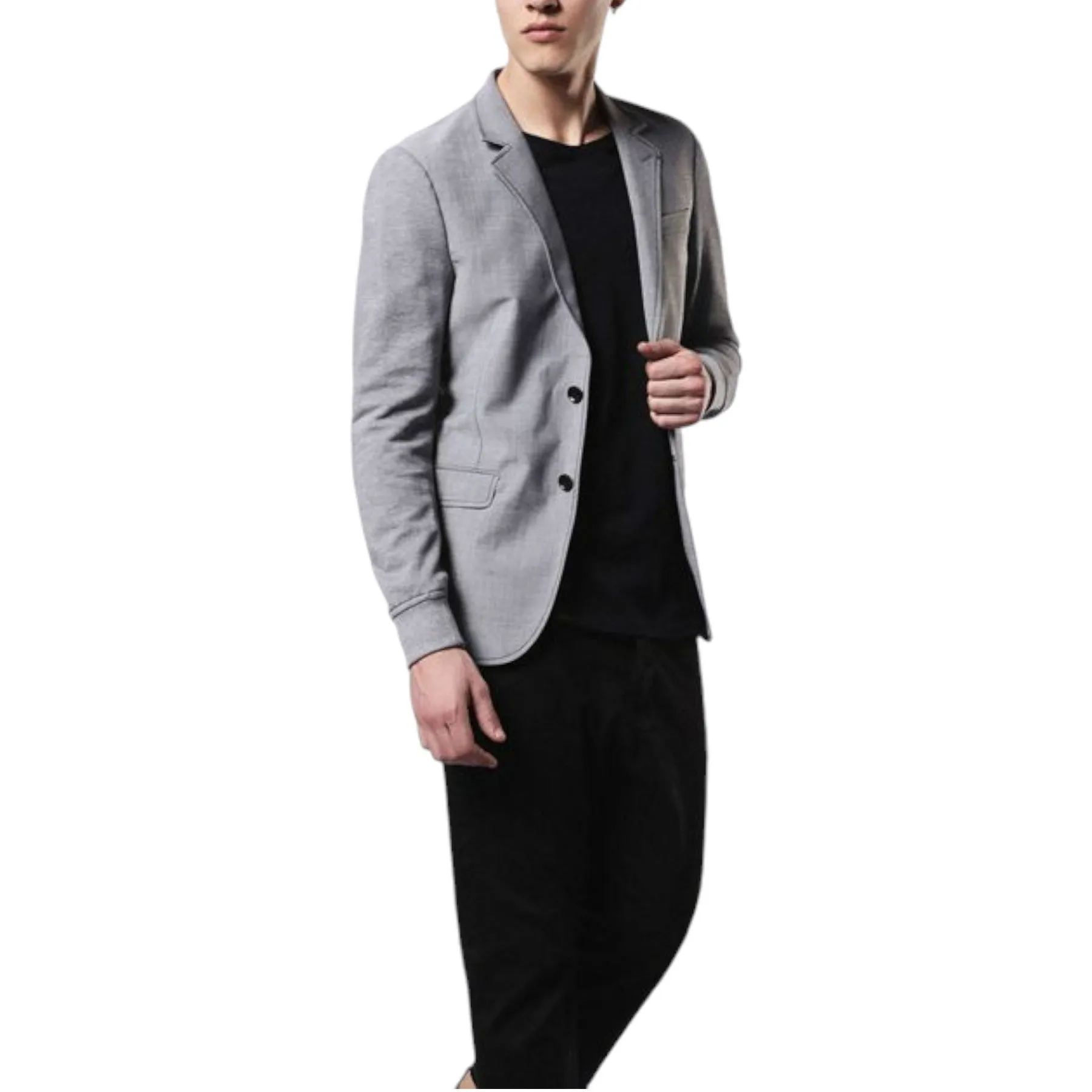 DIESEL J DONK 96X Mens Wool Blazer Lapel Neckline Grey Casual Blazer Jacket