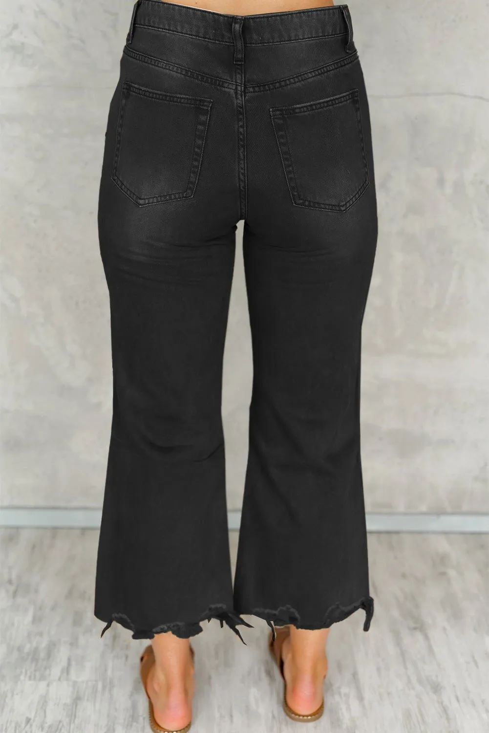 Distressed Hollow Out High Waist Flare Jeans - Edgy Fashion
