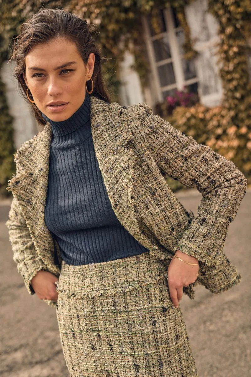 Dorah Boucle Blazer | Zephyr Green | Blazer fra Mos Mosh