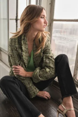 Dorah Boucle Blazer | Zephyr Green | Blazer fra Mos Mosh
