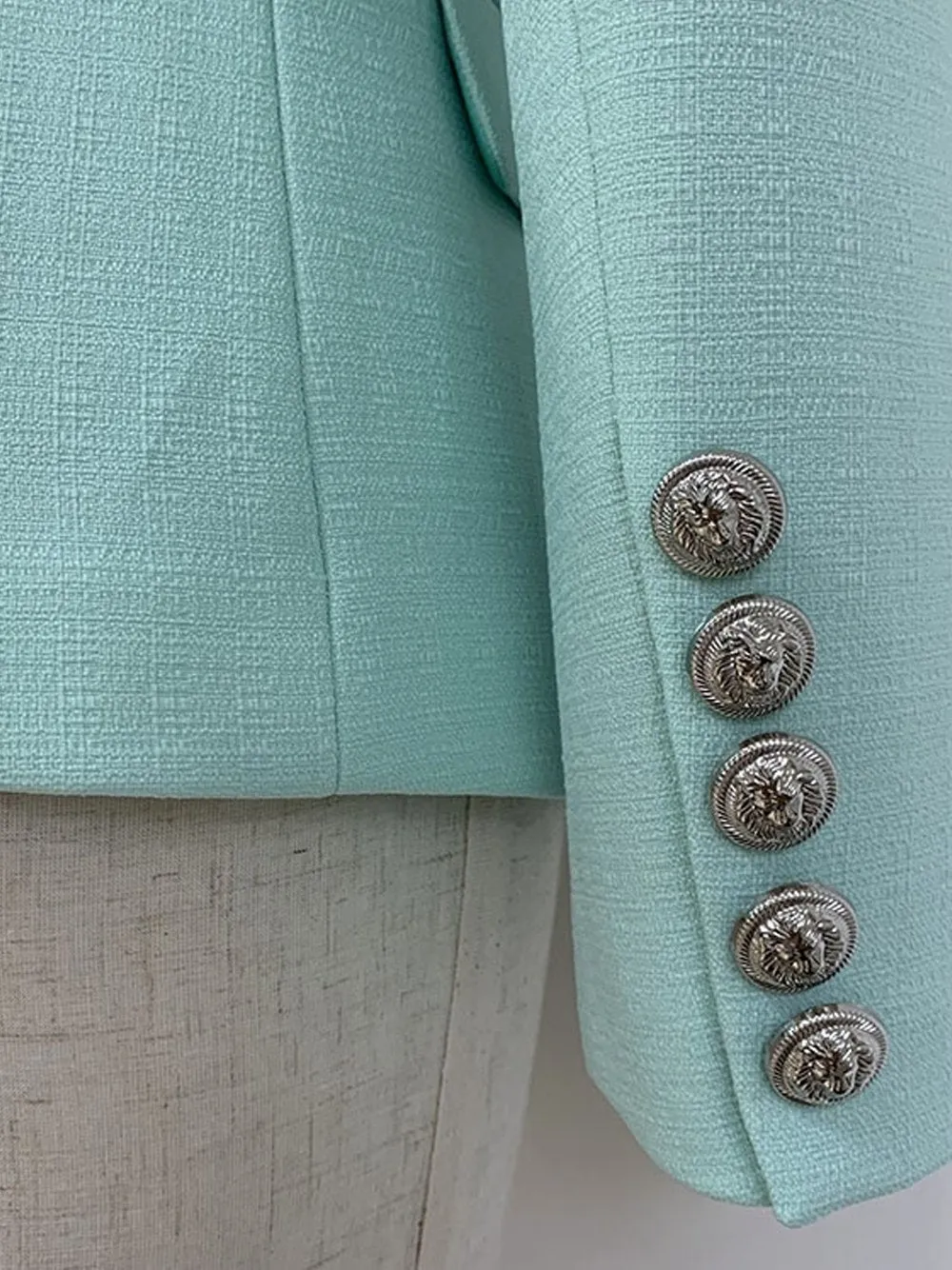 Double Breasted Blazer in Light Green