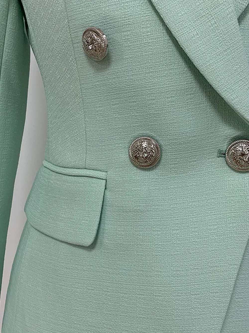 Double Breasted Blazer in Light Green