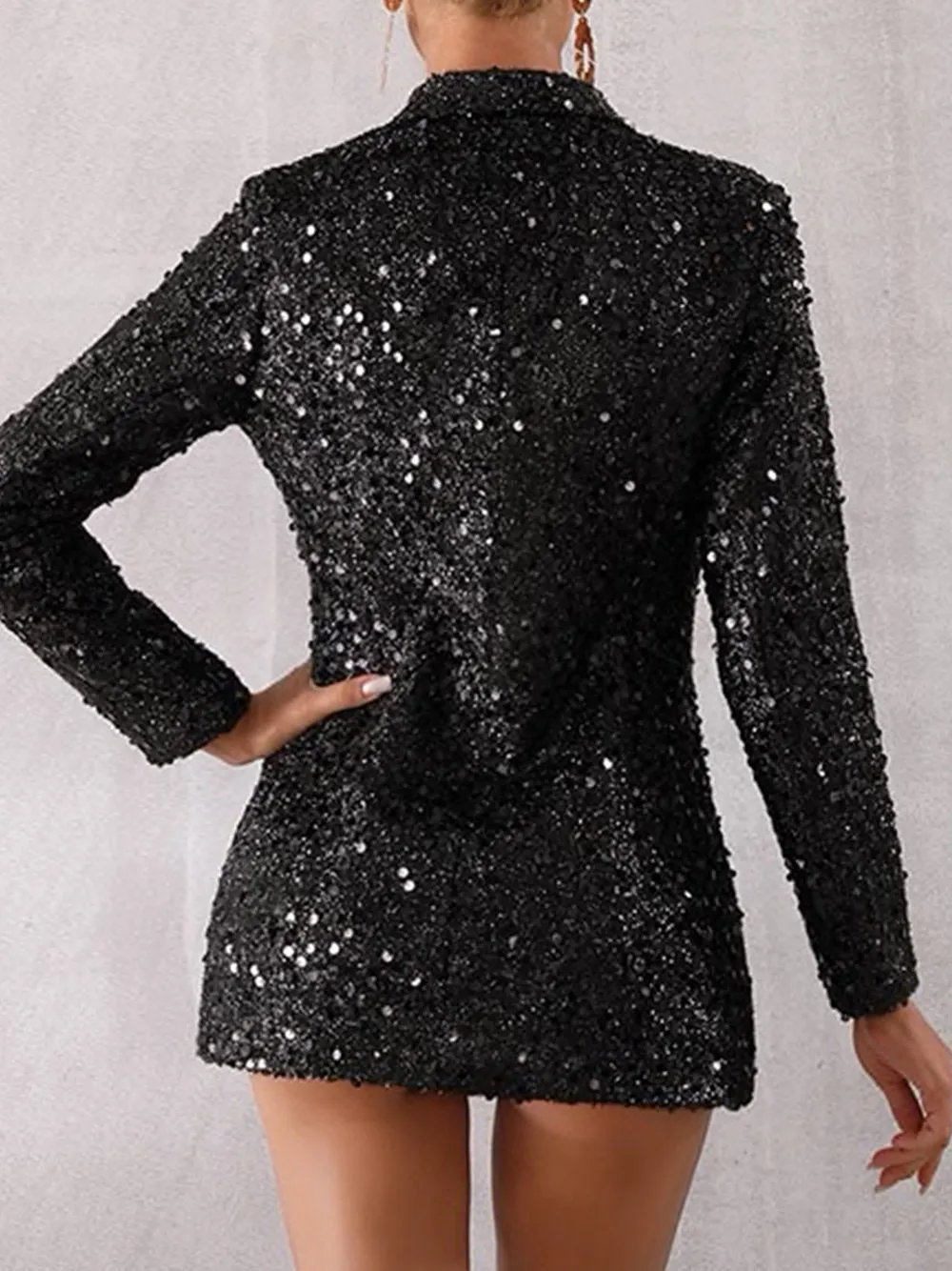 Double-Breasted Sequin Blazer