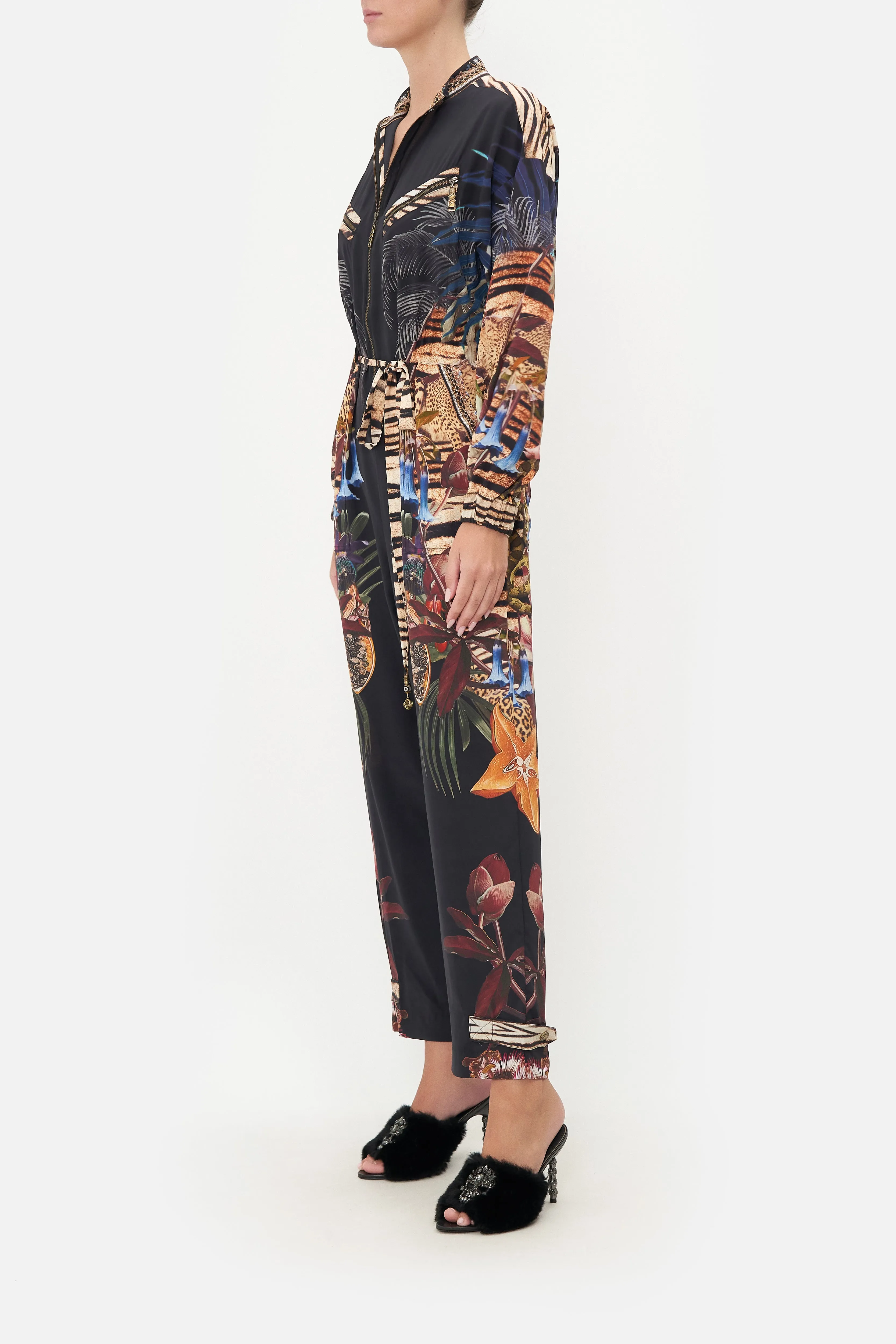 DRAWSTRING ZIP JUMPSUIT NATURAL INSTINCT