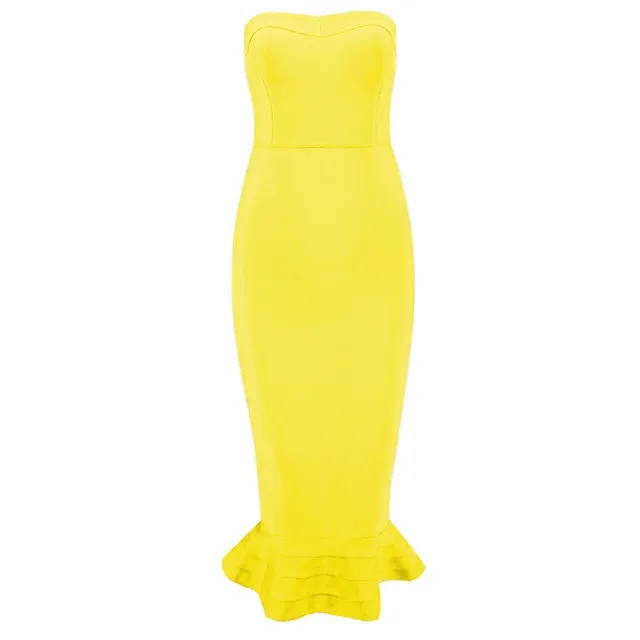 Elegant  Strapless Slashneck Sleeveless Mermaid Women Long Dress