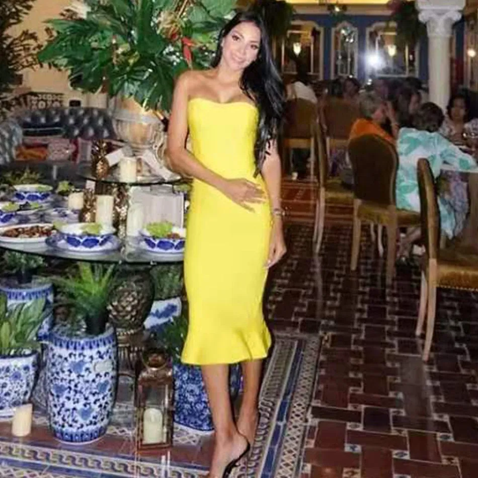 Elegant  Strapless Slashneck Sleeveless Mermaid Women Long Dress
