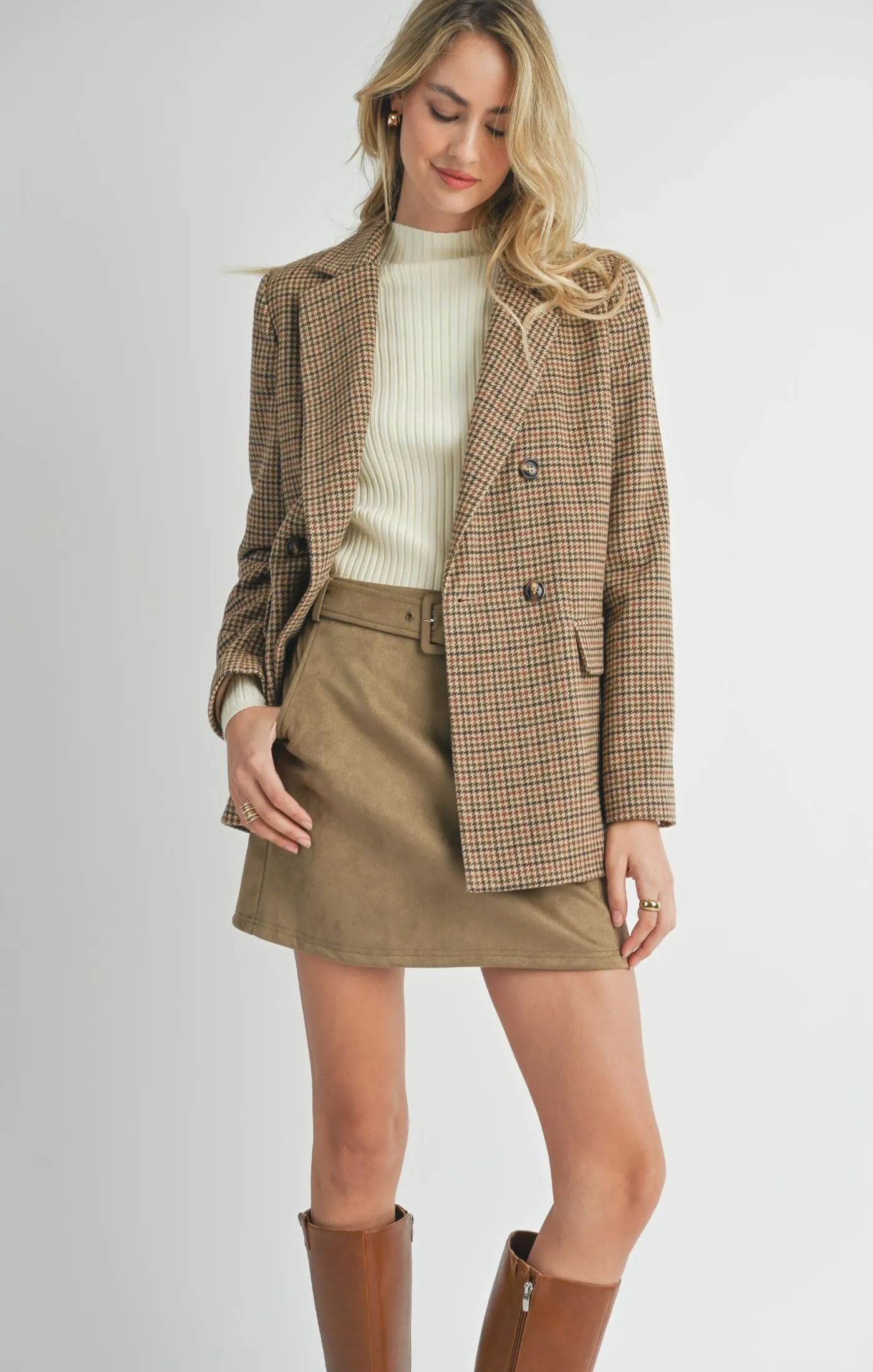 ELEVATED HOUNDSTOOTH BLAZER