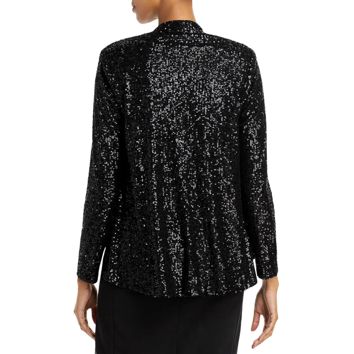 Eliza J Womens Sequined Open Front Collarless Blazer