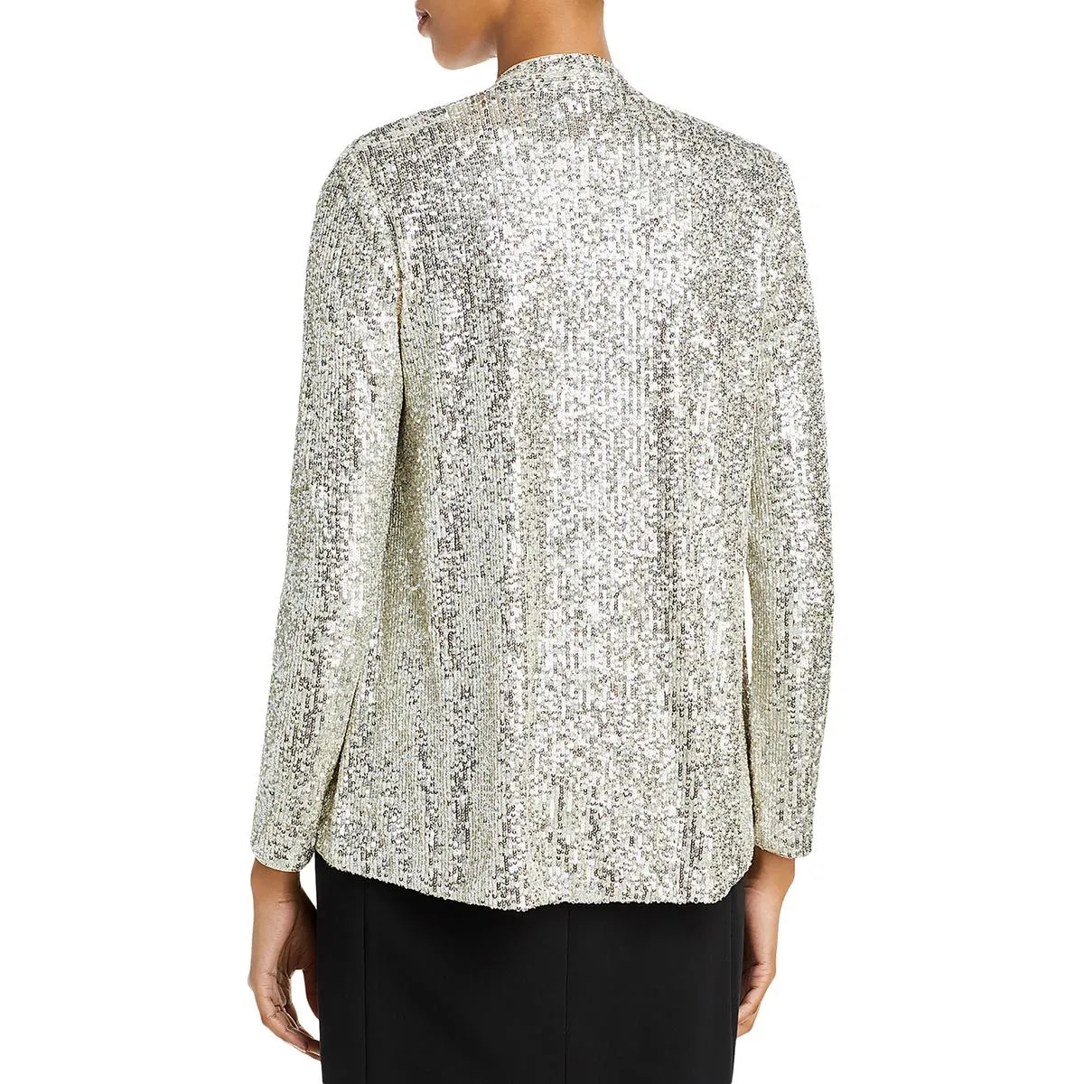 Eliza J Womens Sequined Open Front Collarless Blazer
