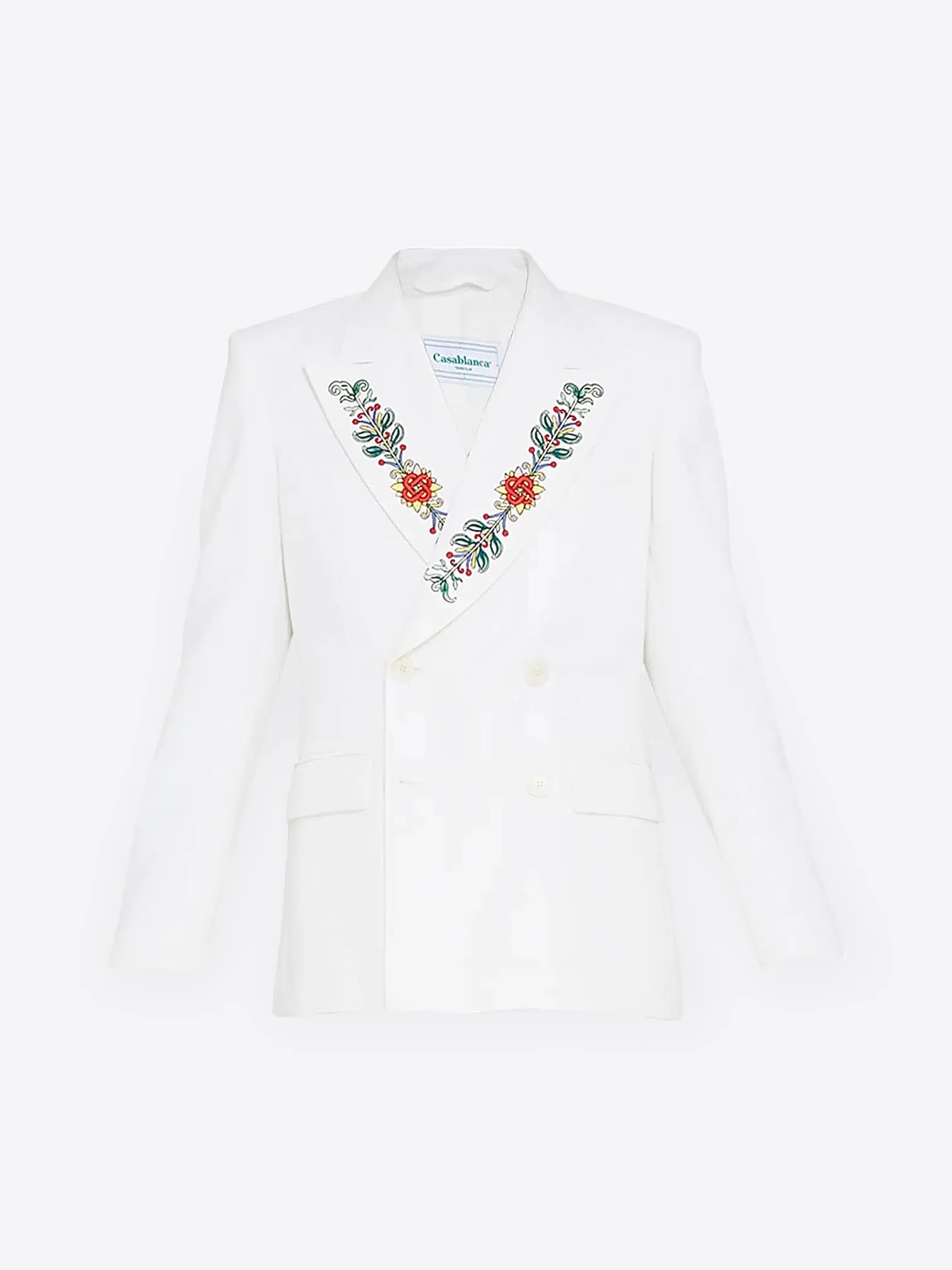 Embroidered Lapel Double-Breasted Jacket