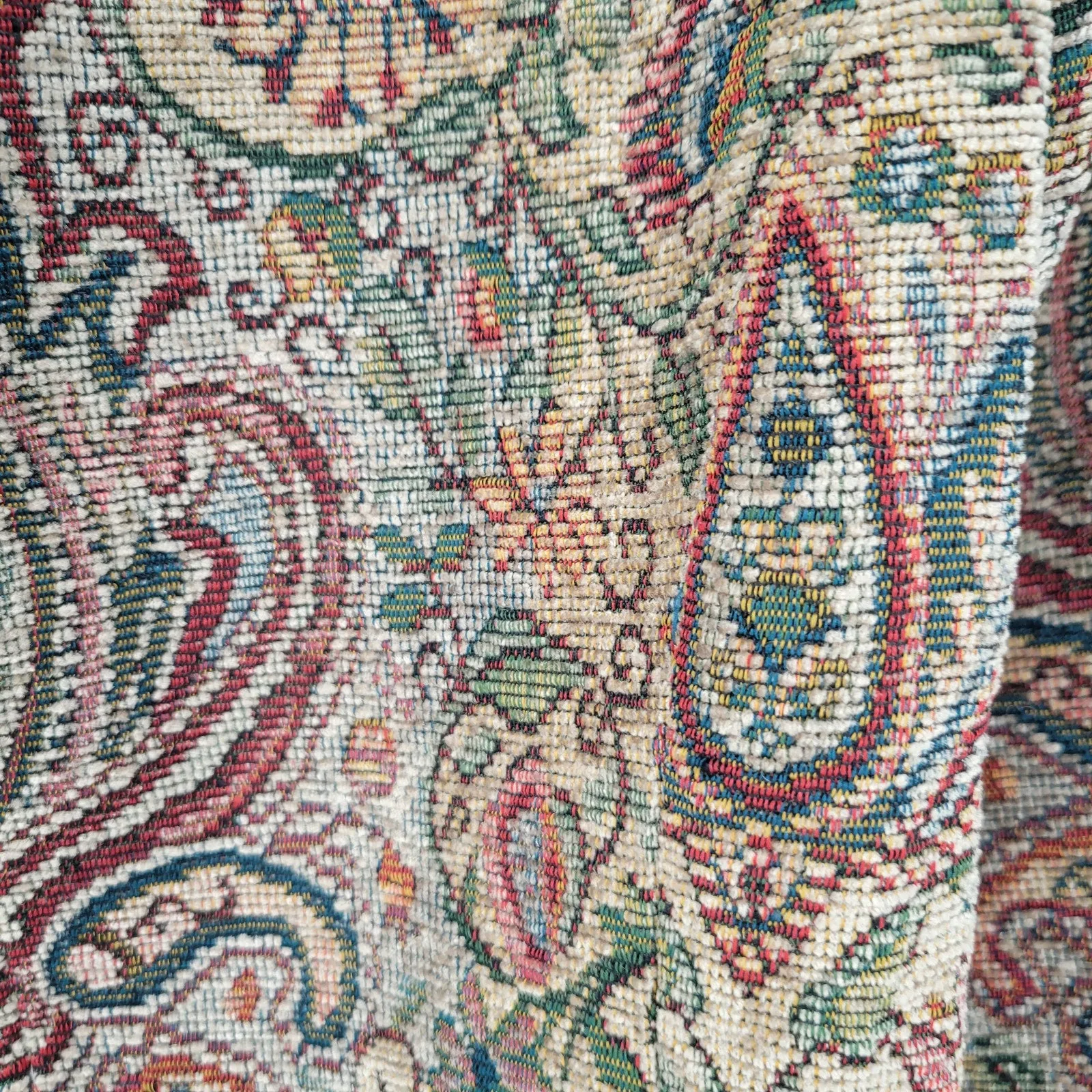Erin London Womens Sz M Tapestry Style Blazer Paisley Print Beige Earthtone
