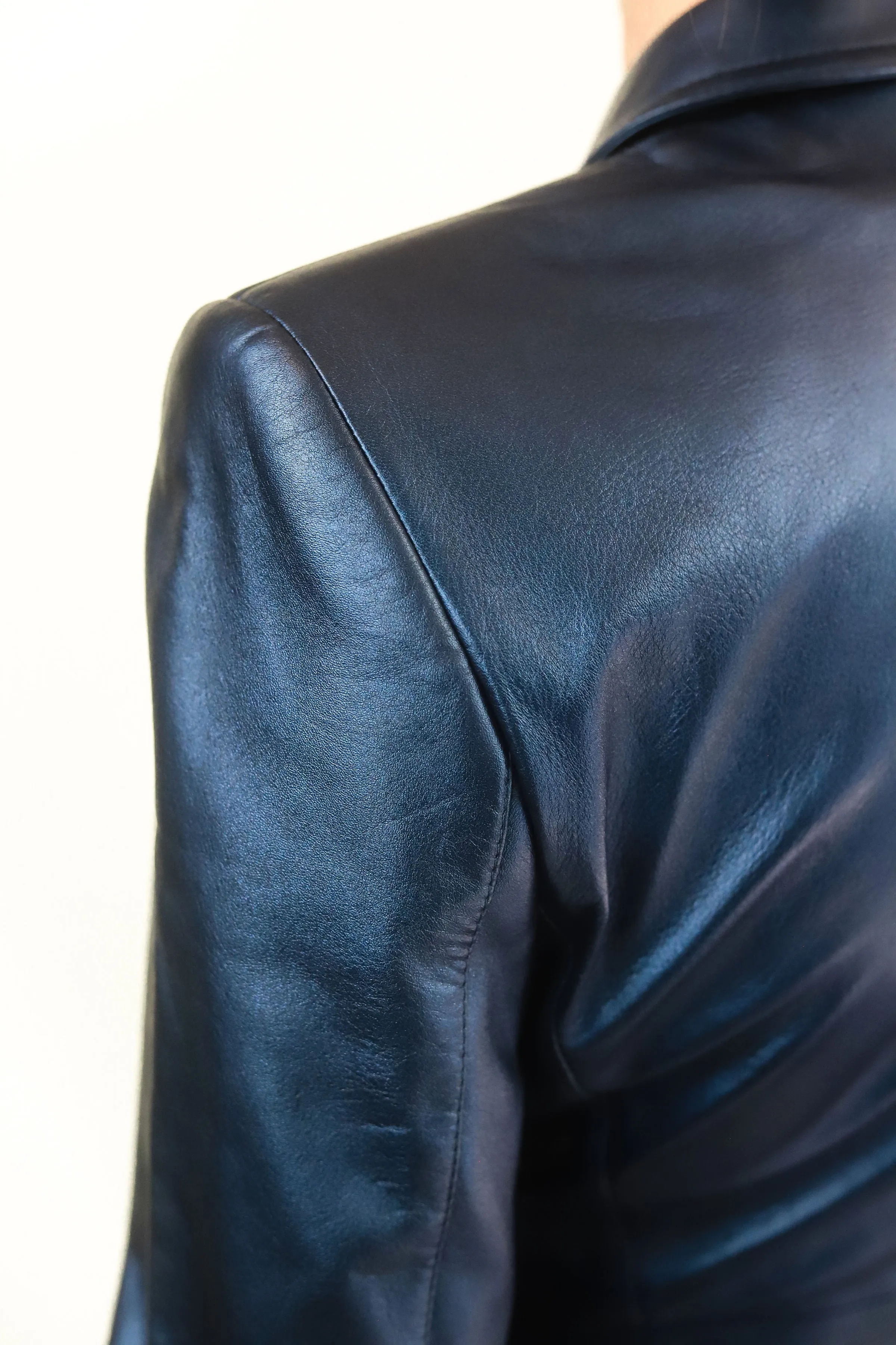 Escada Metallic Blue Blazer