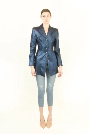 Escada Metallic Blue Blazer