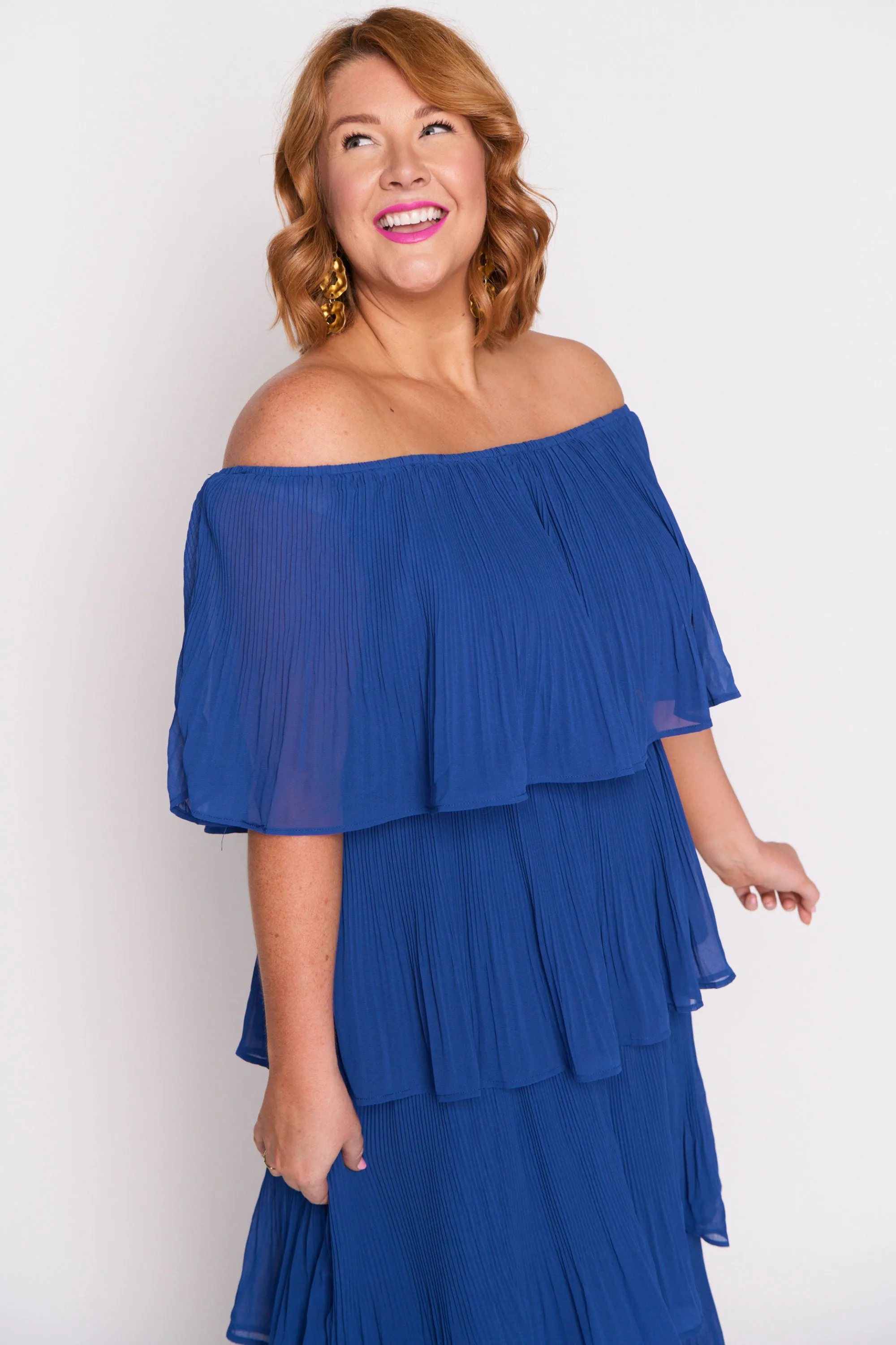 Faire Cobalt Pleated Dress