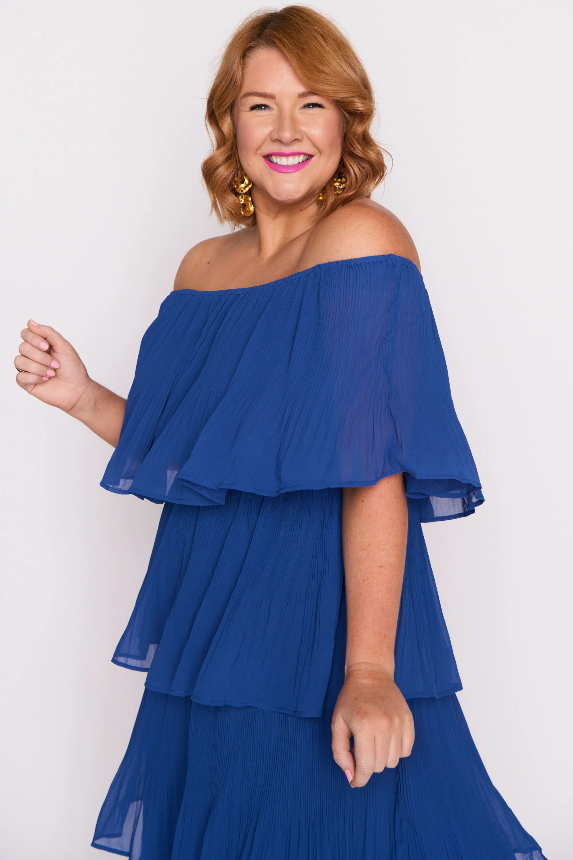 Faire Cobalt Pleated Dress