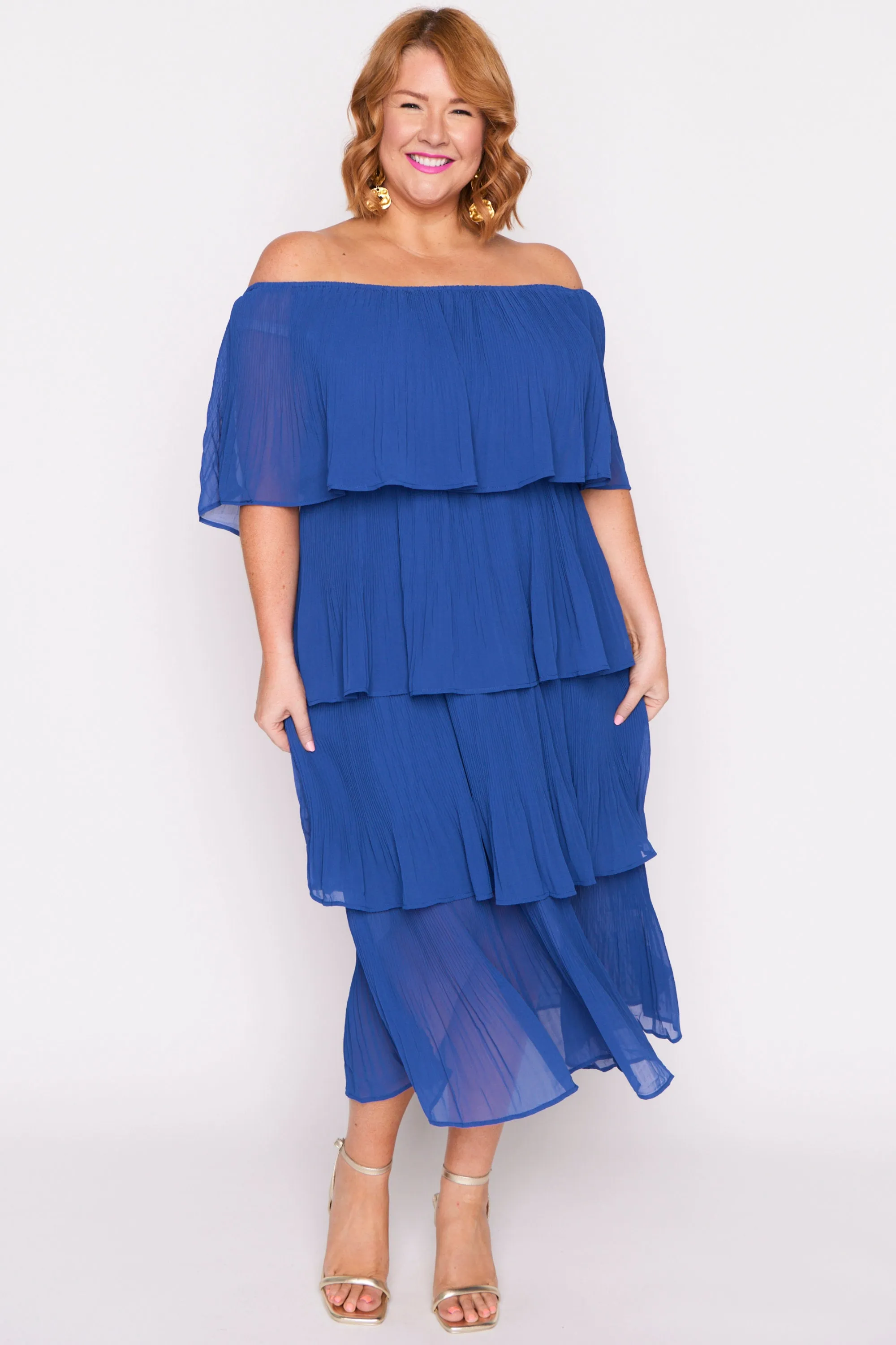 Faire Cobalt Pleated Dress