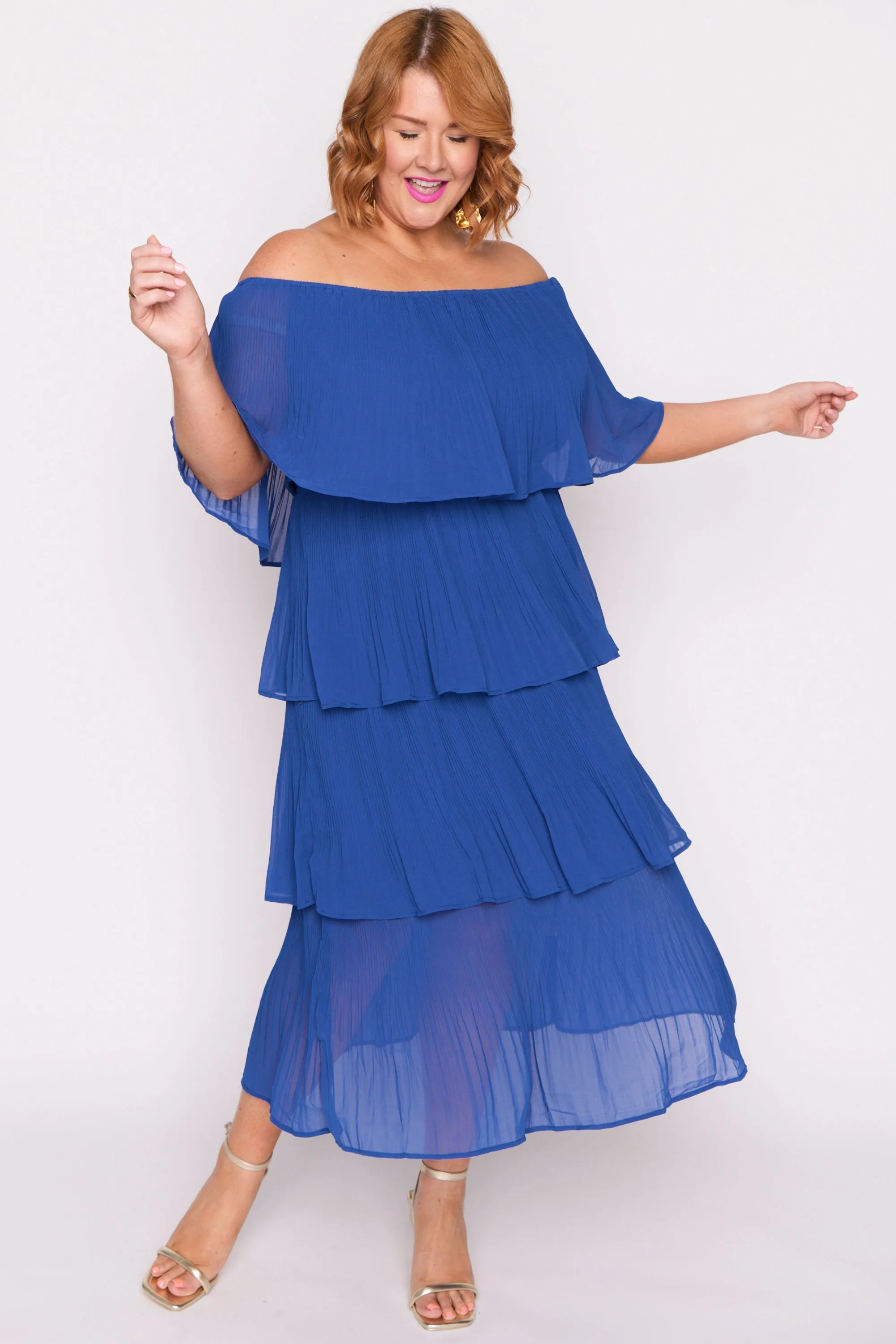 Faire Cobalt Pleated Dress