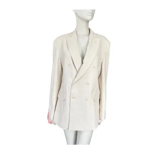 FAMILY FIRST Double Breathed PU Blazer Cream SIZE XL