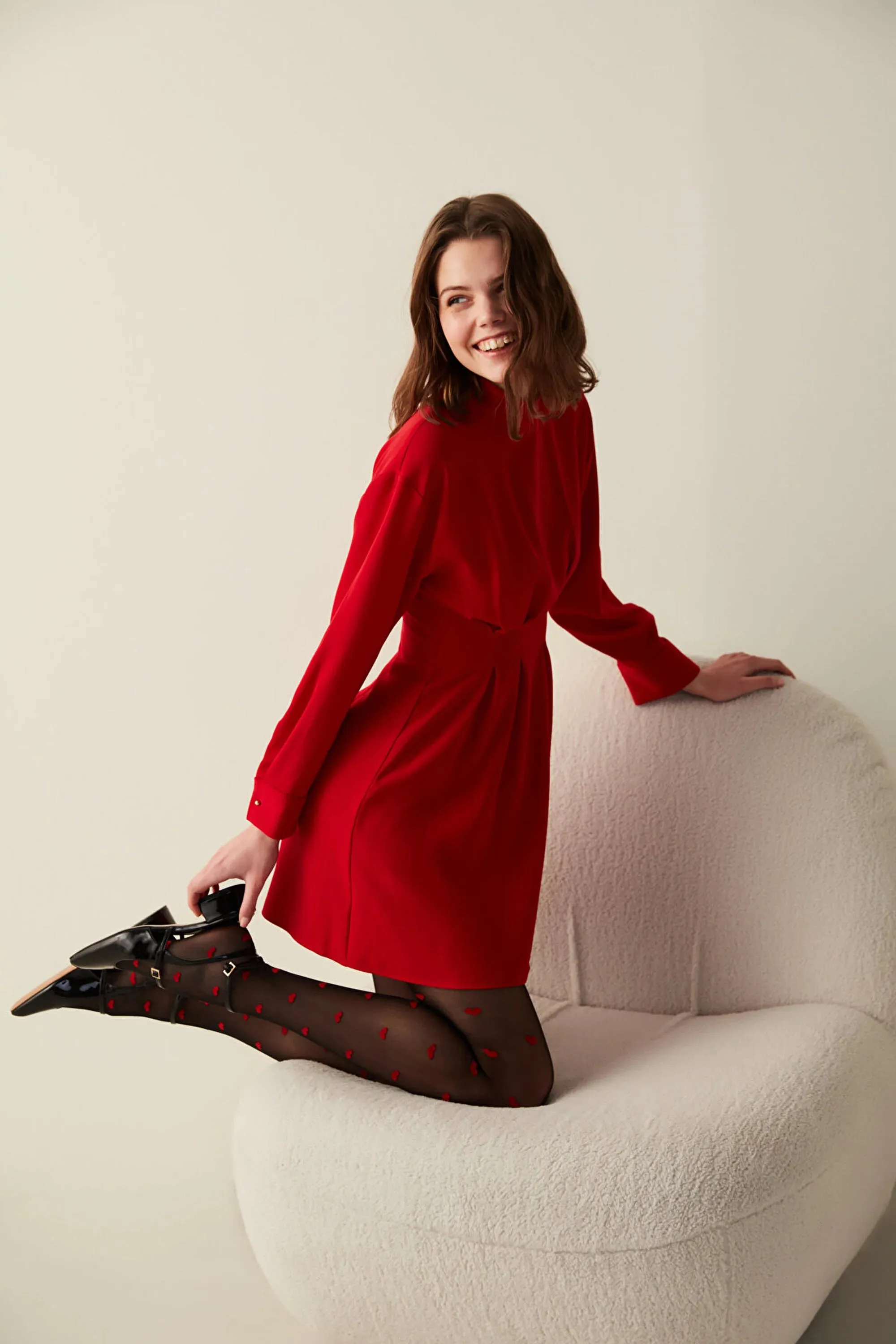 Fashion Tights | Red Love Hearts 30DEN