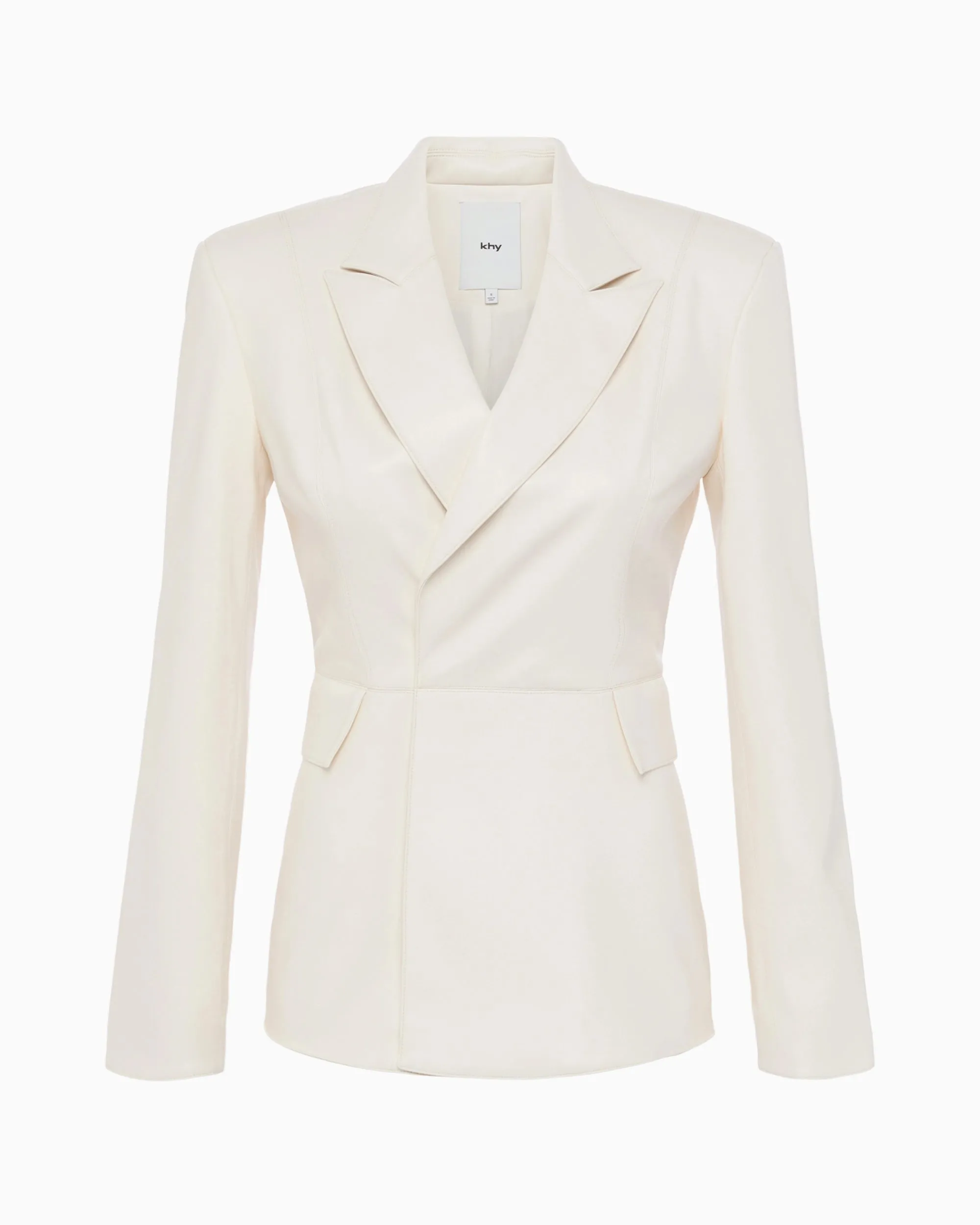 Faux Leather Blazer | Chalk