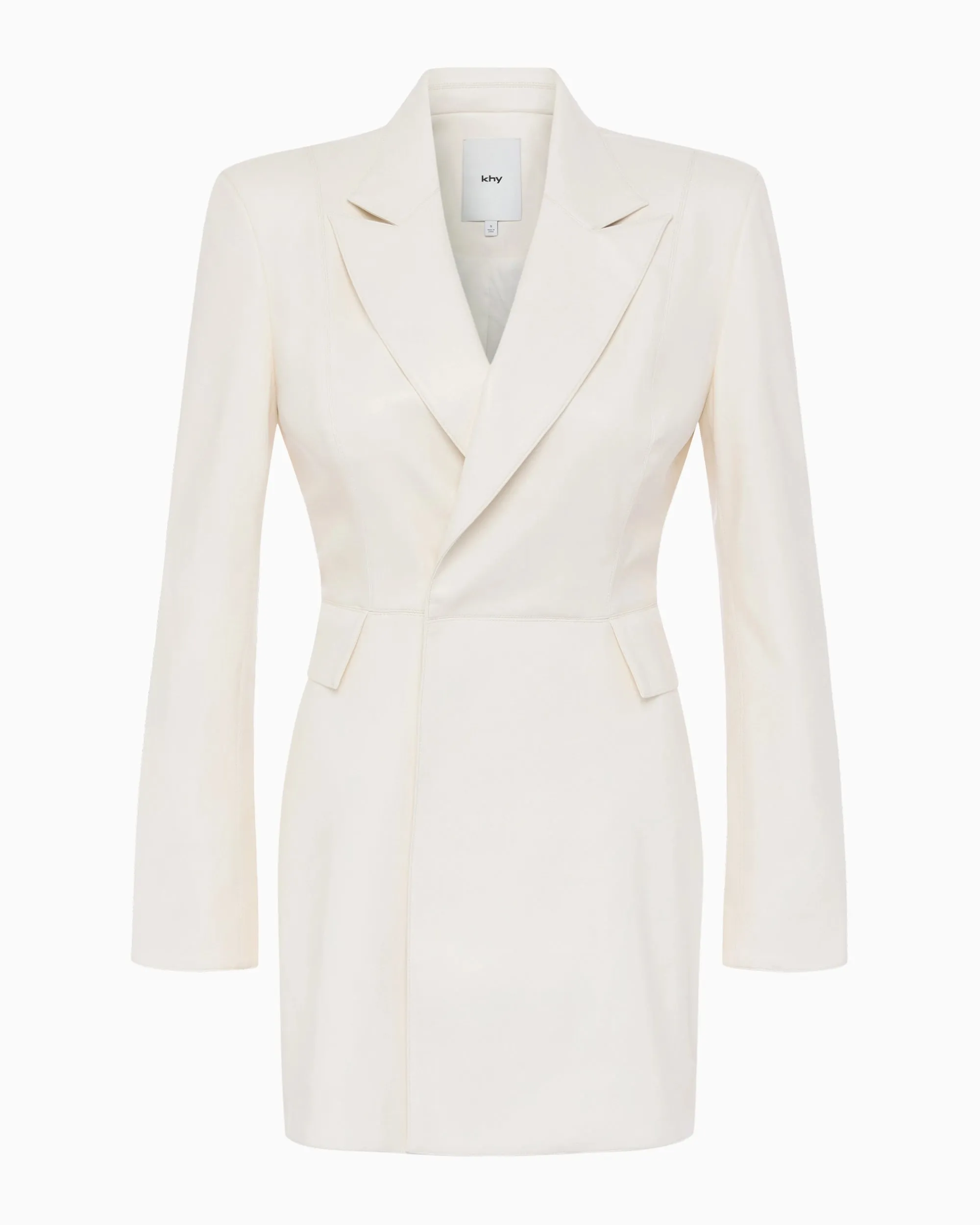 Faux Leather Blazer Mini Dress | Chalk